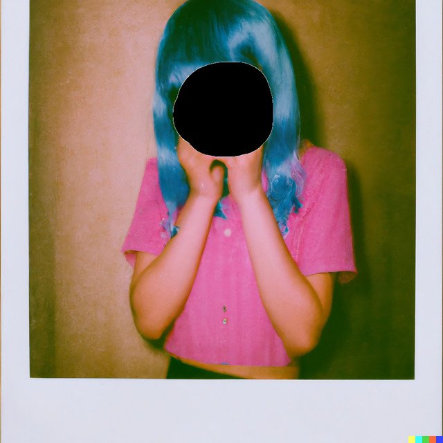 A girl with pink hair